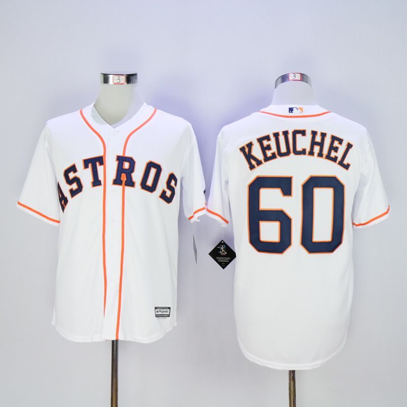 Men Houston Astros #60 Keuchel White MLB Jerseys